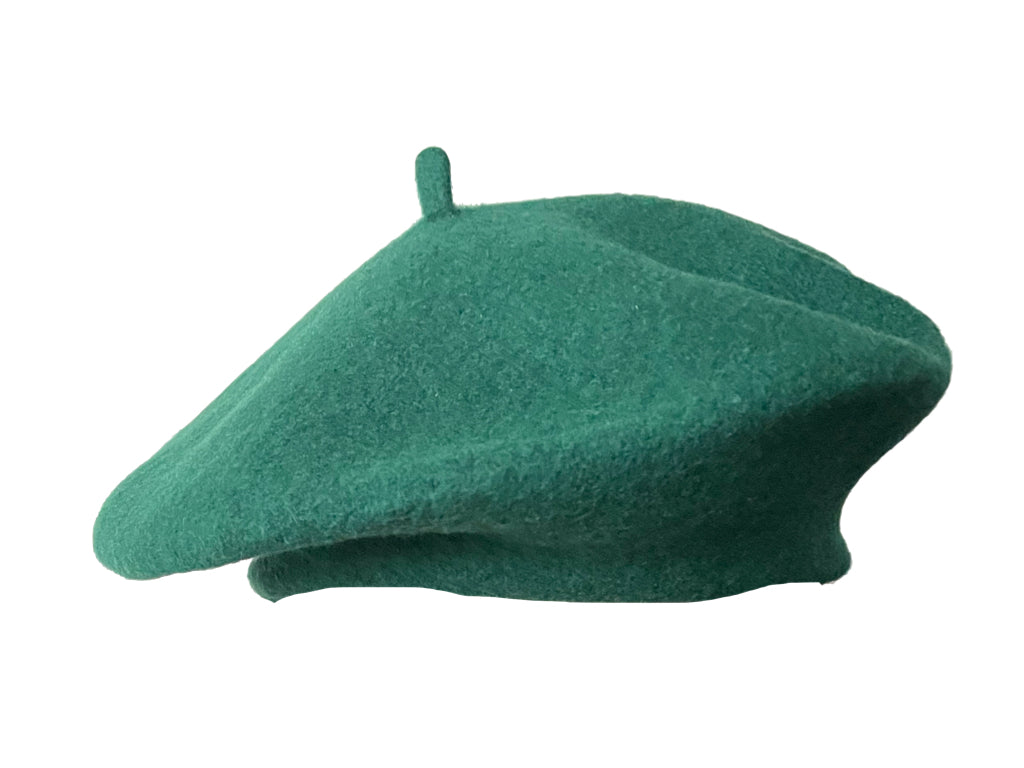 Pure Wool Beret - Bottle Green